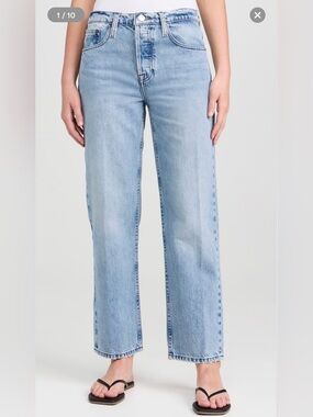 Frame Denim Light Wash Slouchy Straight Leg Jeans